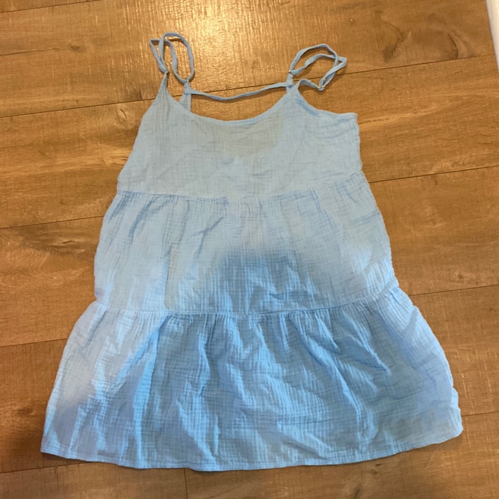 NWT Cami dress blue gauze cotton spaghetti straps